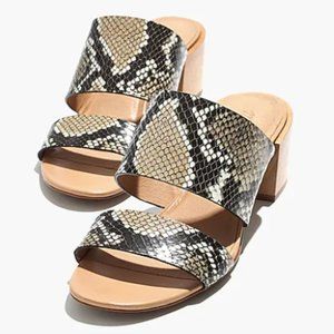 Madewell Kiera Mule Sandal in Snake Embossed Leather - Brand New